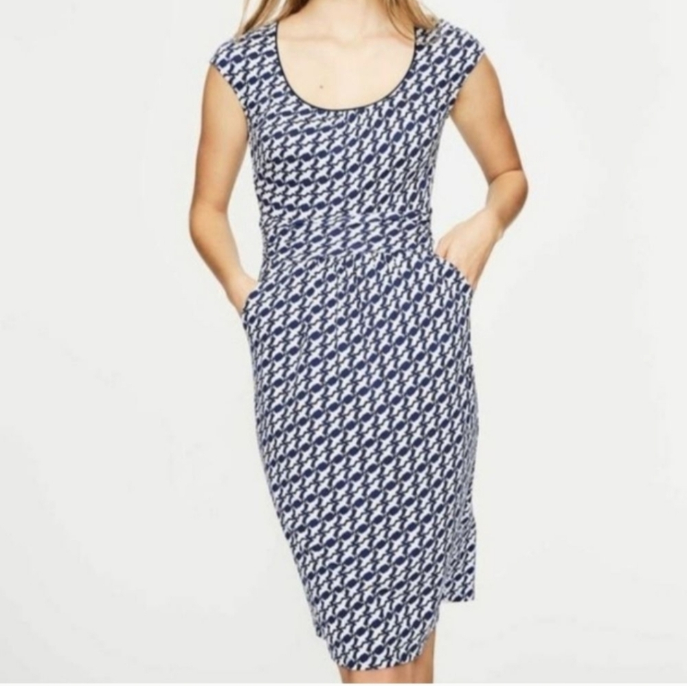 Boden Blue Bird Stretch Dress Size 6